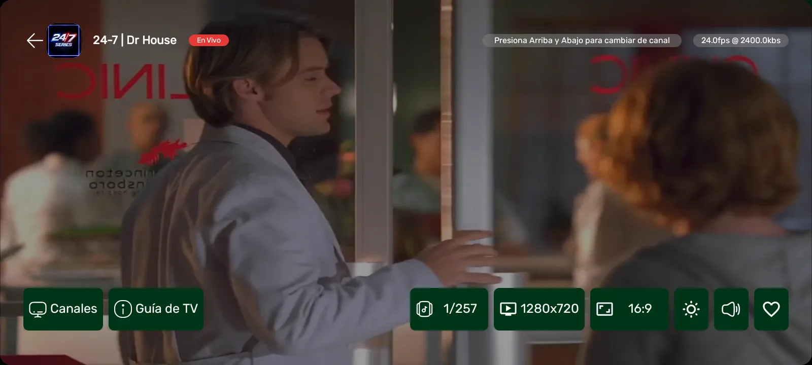 IBO ONE Player - Reproductor de TV en vivo a pantalla completa con controles