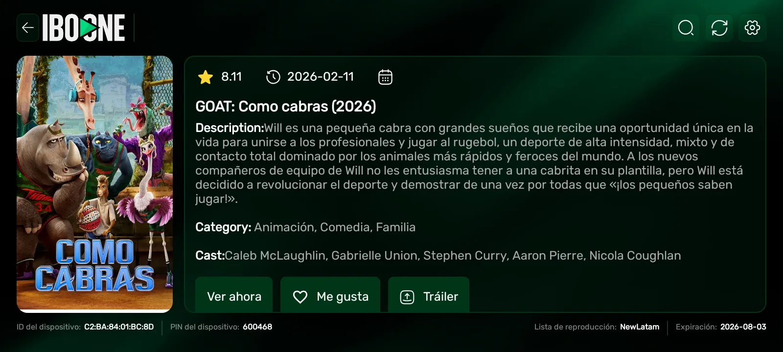 IBO ONE Player - Ficha de película con sinopsis, categoría, reparto y tráiler