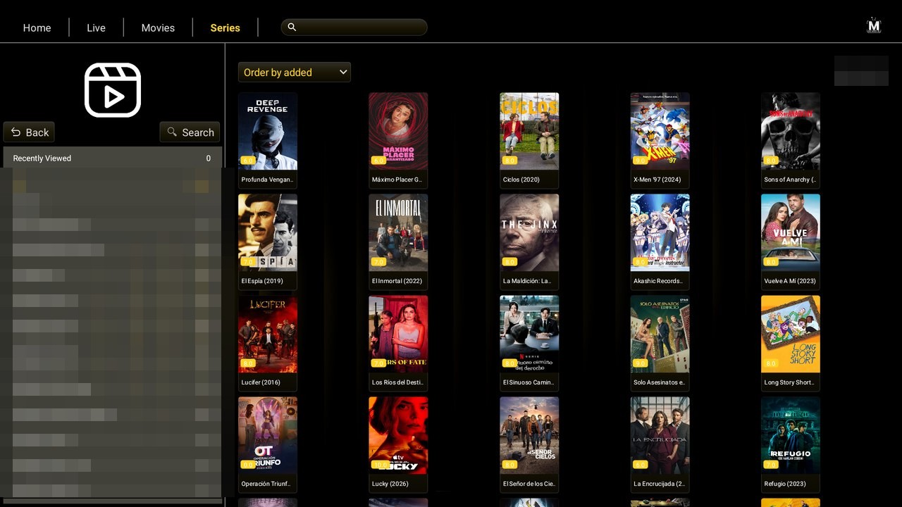 IBO Ultra Glass Gold — Series — catálogo de series en Android TV / Fire TV