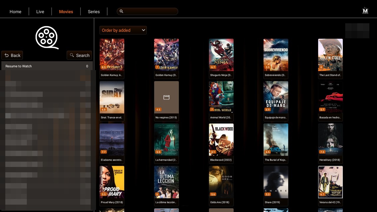 IBO Ultra Glass Orange — Movies — catálogo de películas con posters en Android TV / Fire TV