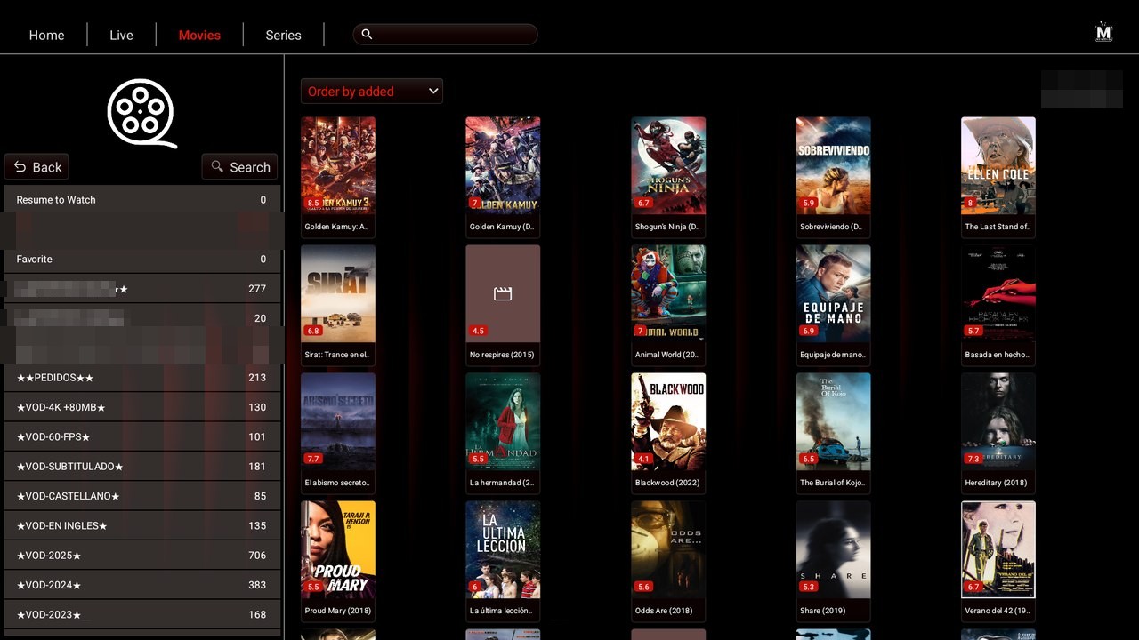 IBO Ultra Glass Red — Movies — catálogo de películas con posters en Android TV / Fire TV