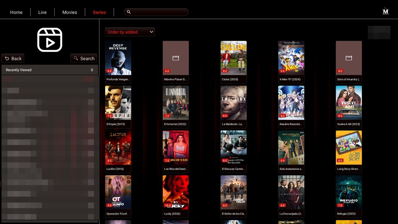 IBO Ultra Glass Red — Series — catálogo de series en Android TV / Fire TV