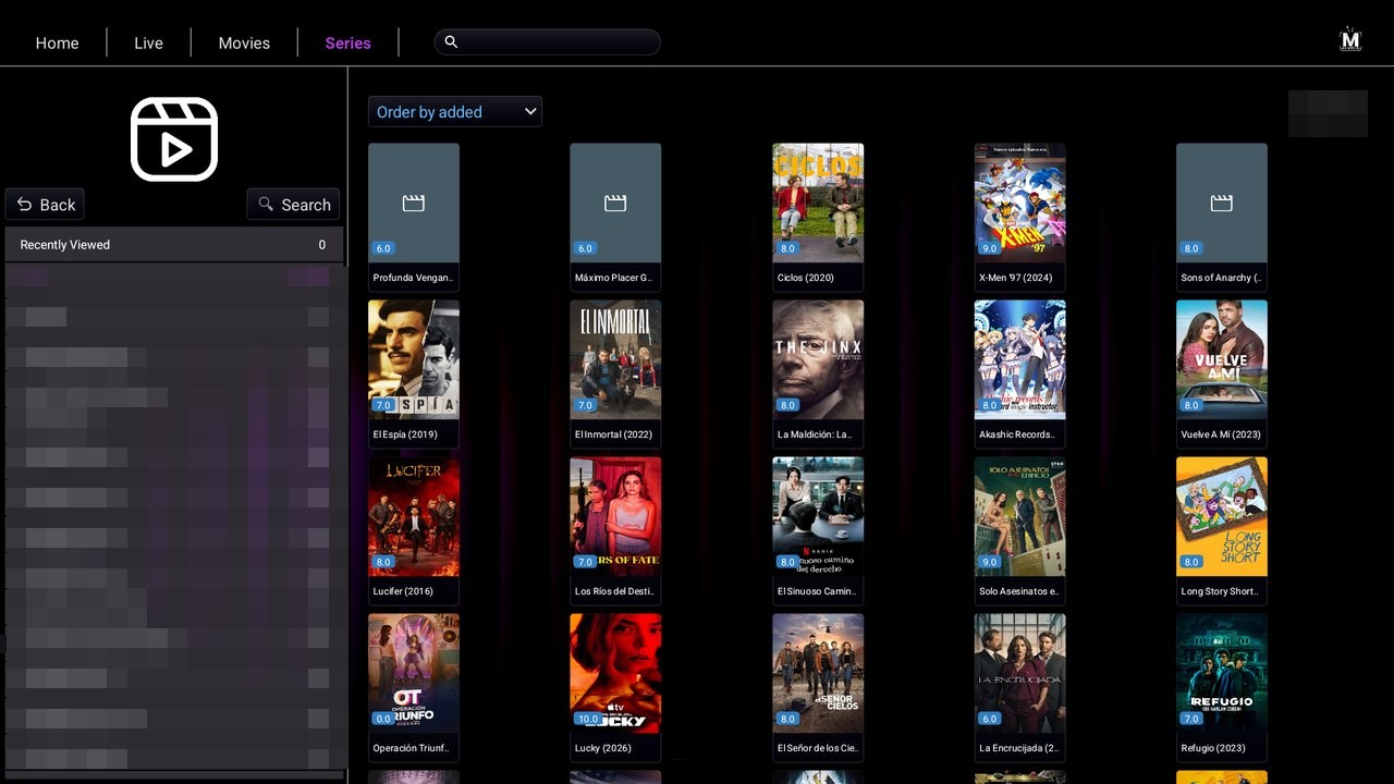 IBO Ultra Glass Purple — Series — catálogo de series en Android TV / Fire TV