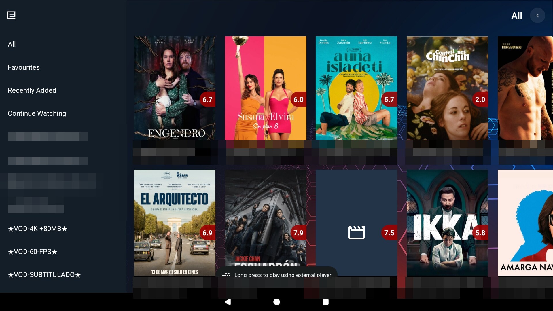 Neutro Player — VOD por categorías