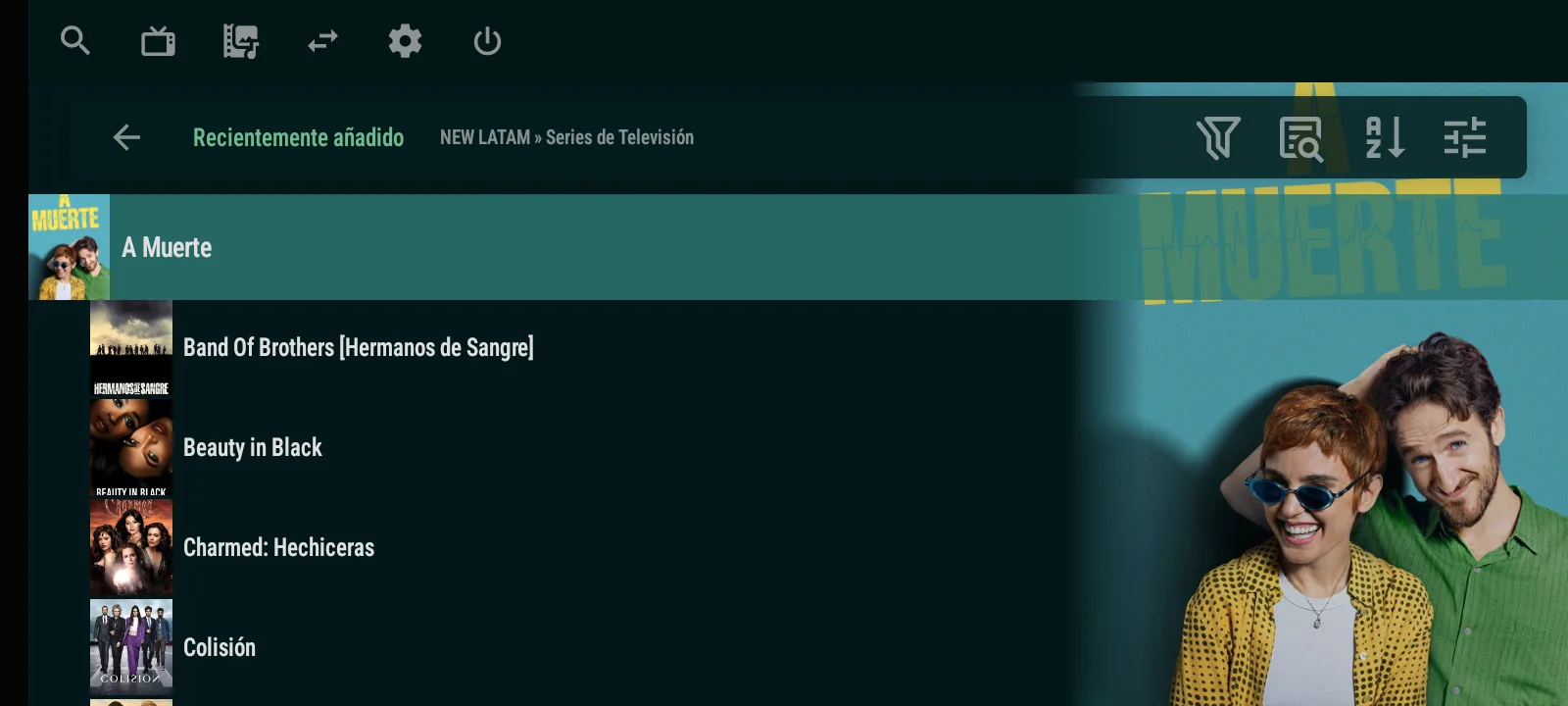 OTT Navigator Premium — biblioteca de series con arte visual