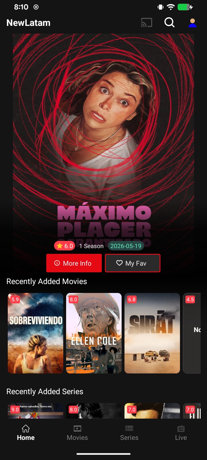 Smarters Dual Netflix — Inicio (celular)