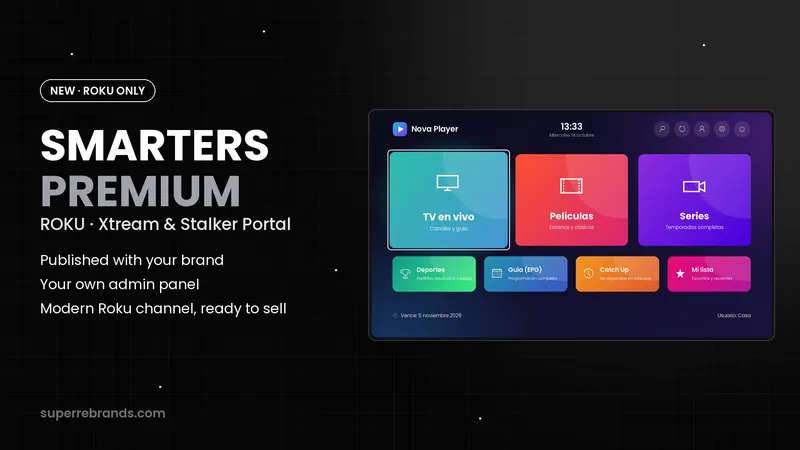 SMARTERS PREMIUM - ROKU (Xtream y Stalker Portal)