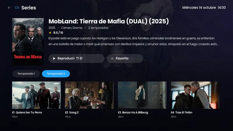 Cambio a la temporada 2 en la ficha de la serie