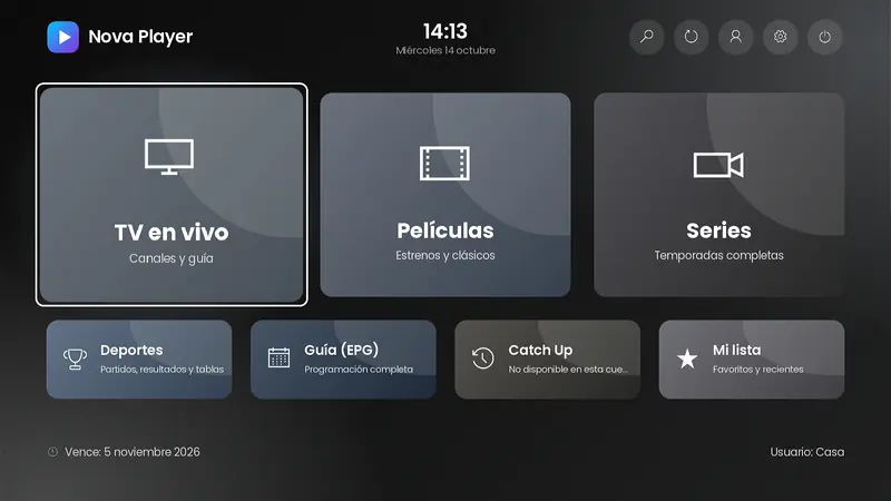 Inicio con el tema de color Grafito