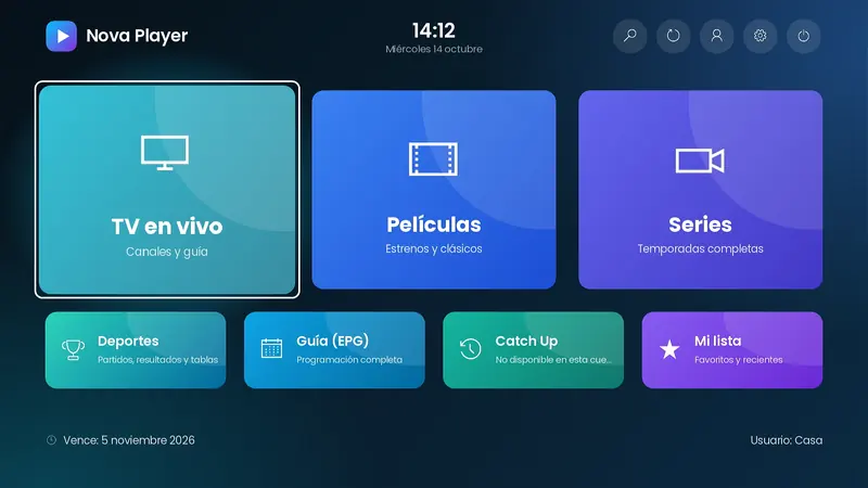 Inicio con el tema de color Océano