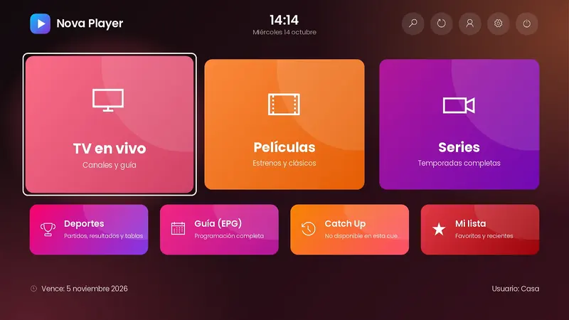Inicio con el tema de color Rubí