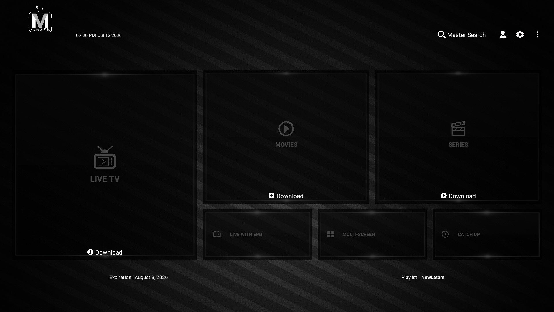 SMARTERS V5 GLASS — Home (rebrand in Waydroid)