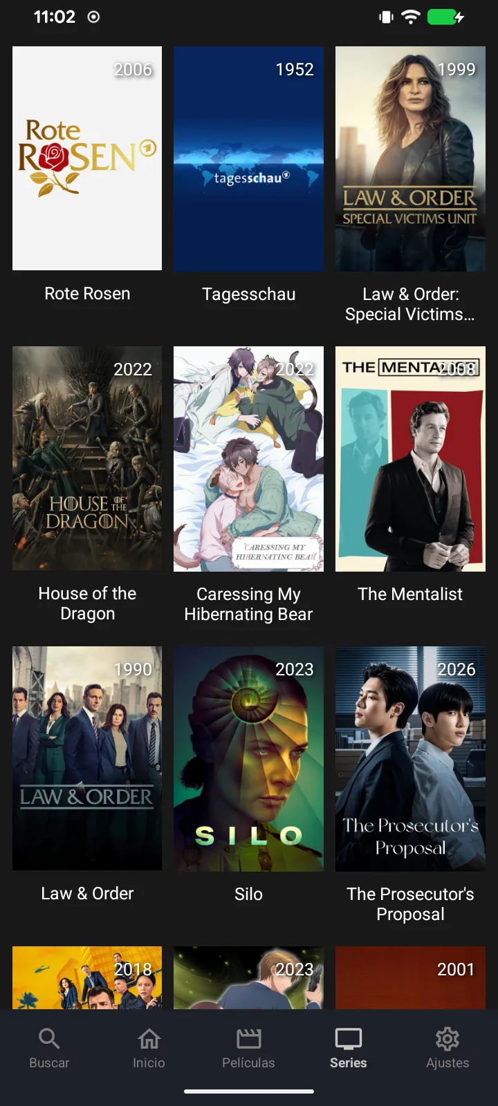 Streamflix - Series en grilla de caratulas