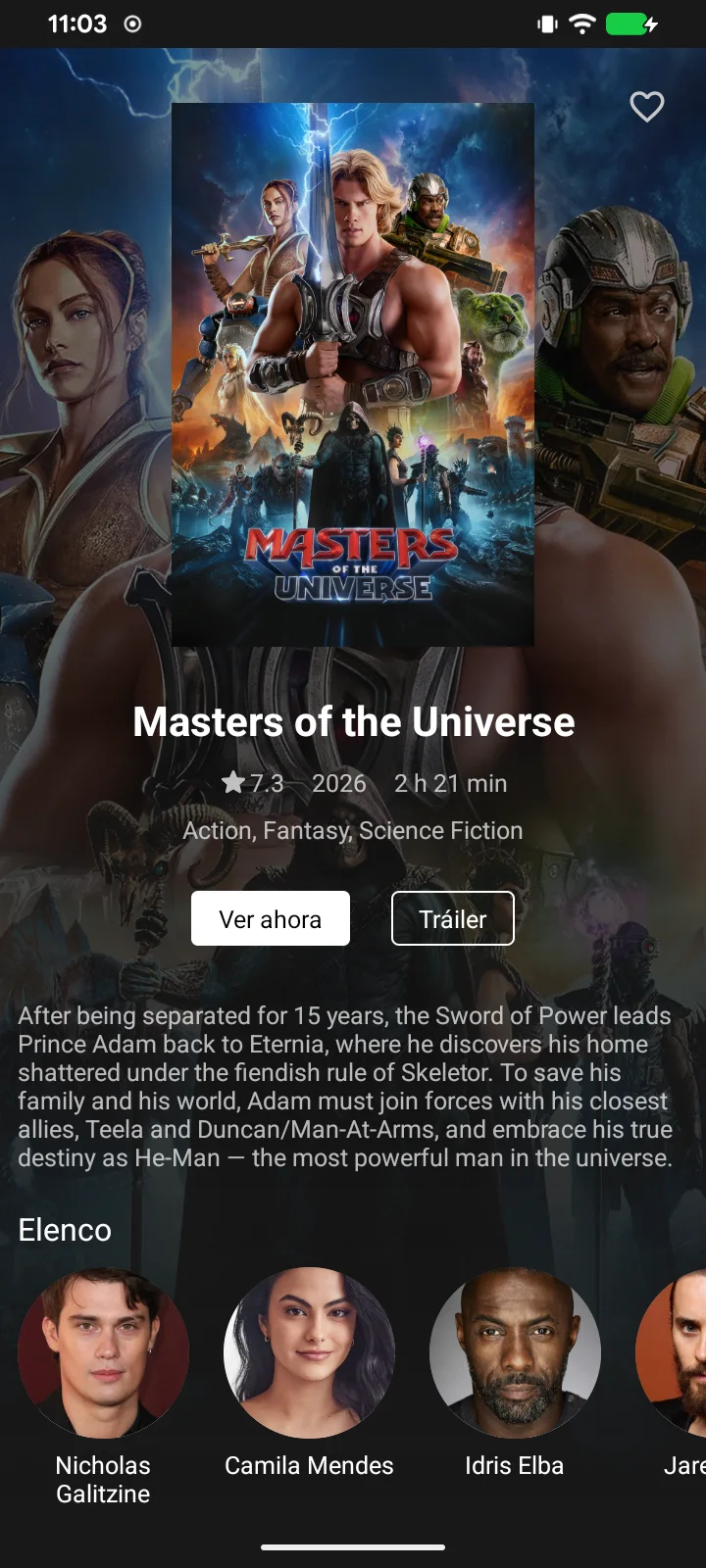 Streamflix - Ficha de detalle con trailer, sinopsis y elenco