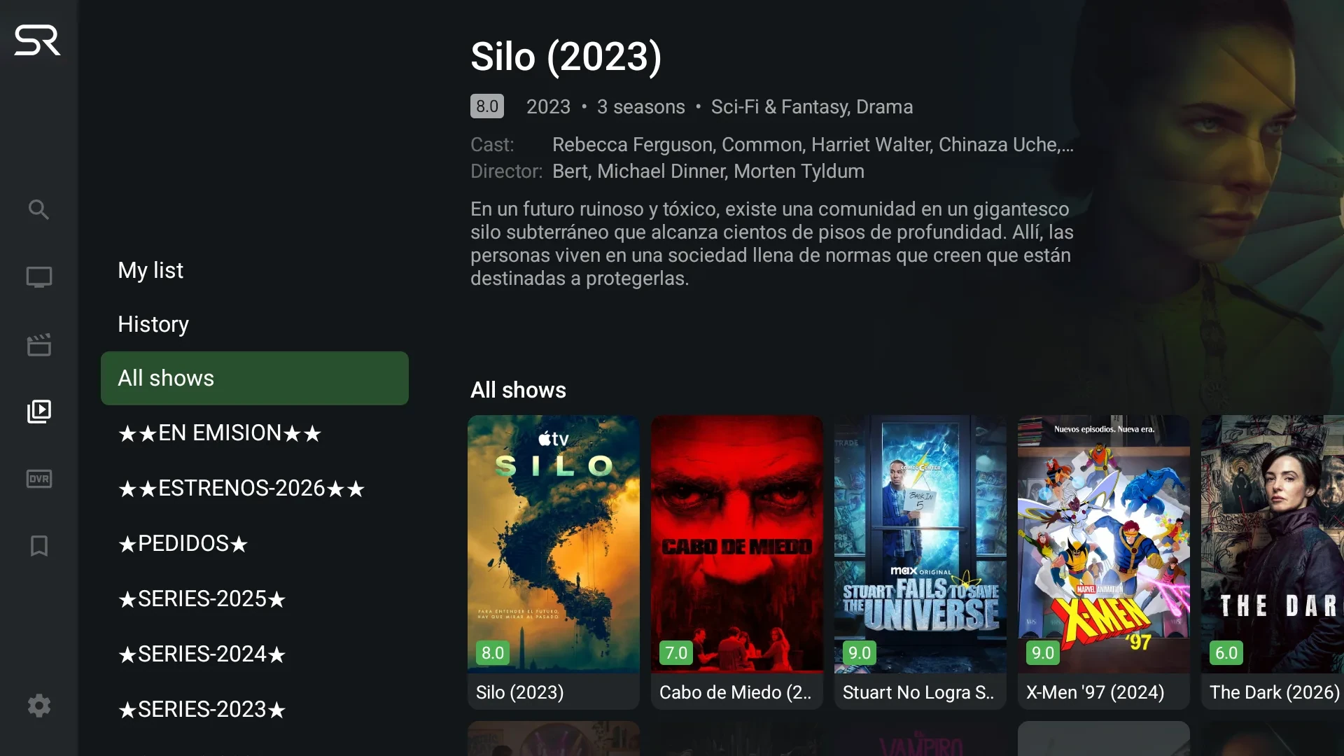 Biblioteca de Series con carátulas y fichas