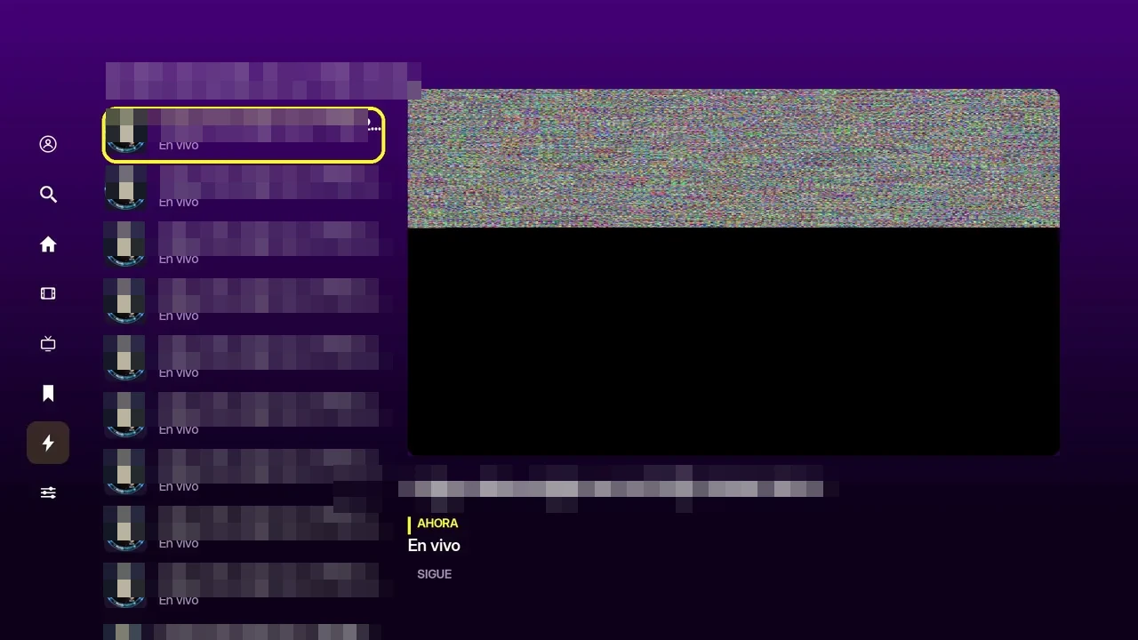 Mini-reproductor de TV en vivo con guía Ahora y Sigue
