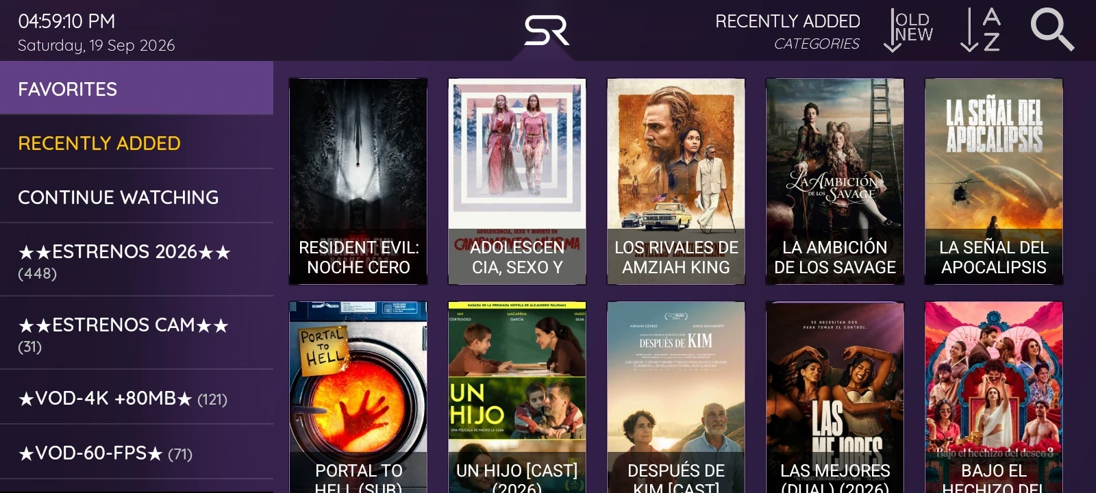 XCIPTV 2100 Purple — Biblioteca de películas