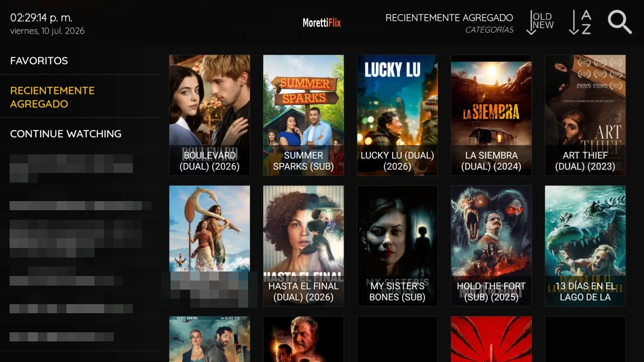 XCIPTV V1001 — películas (VOD) con TMDB