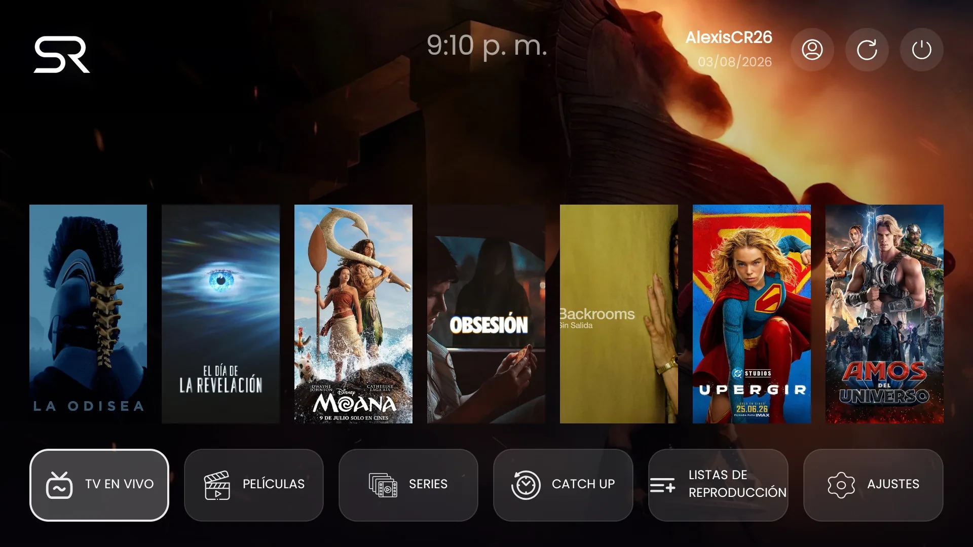 YOUTIVI ULTRA 6 TOPICS — tema de home Browse con riel de pósters
